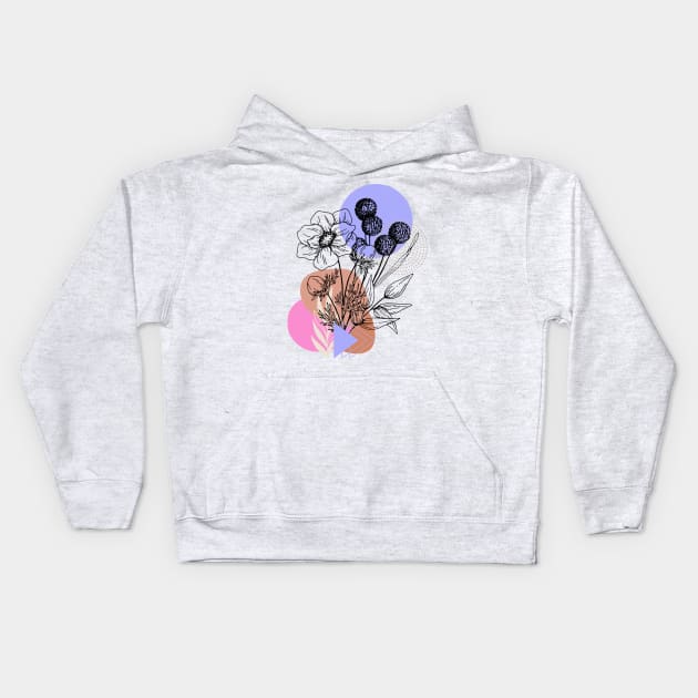 Flower Illustration Kids Hoodie by MOS_Services